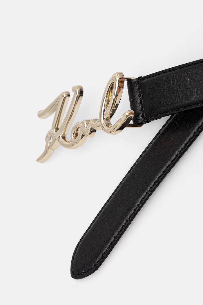 Karl Lagerfeld колан дамски от кожа K/SIGNATURE черен A1W33205
