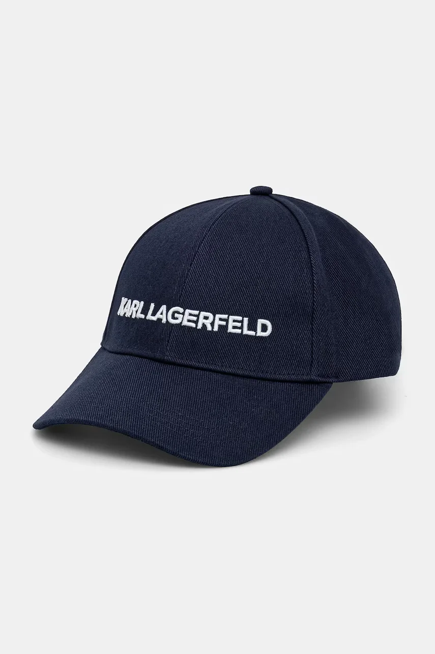 Karl Lagerfeld Памучна шапка с козирка K/ESSENTIAL