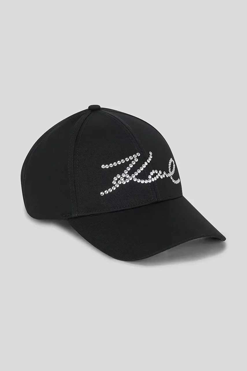 Karl Lagerfeld Памучна шапка с козирка K/SIGNATURE