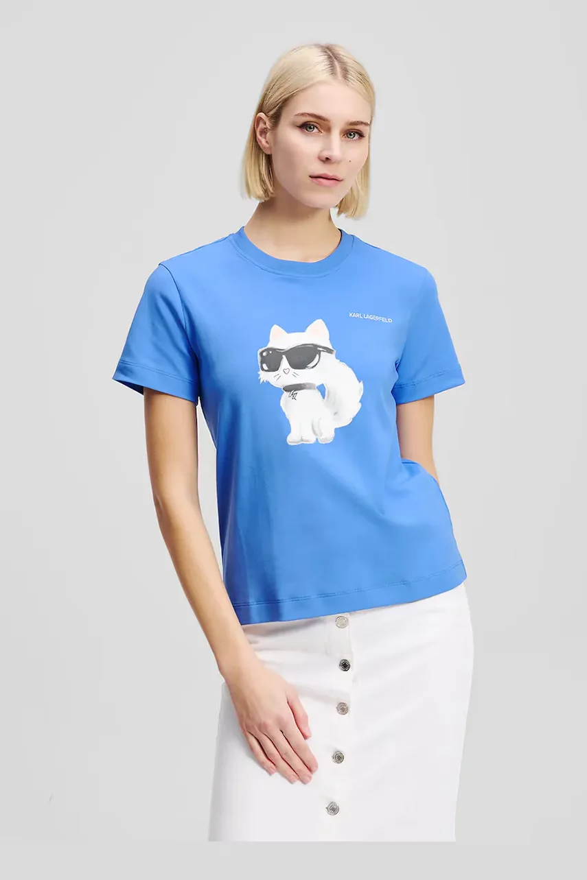 Karl Lagerfeld Памучна тениска IKON AQUARELLE