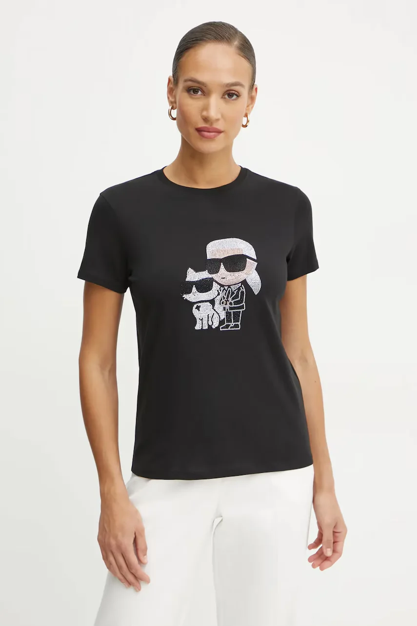 Karl Lagerfeld Памучна тениска IKON RS