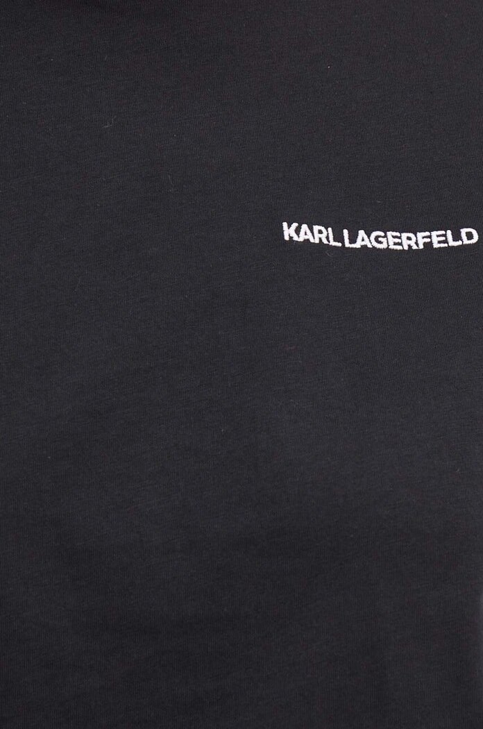 Karl Lagerfeld Памучна тениска в черно 245W1714