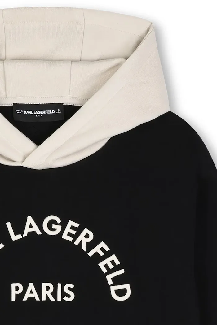 Karl Lagerfeld суичър с качулка за деца с памук черен Z31372