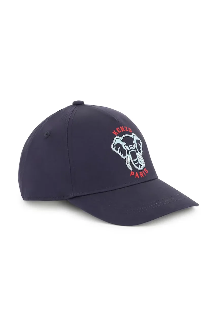 Kenzo kids Детска памучна шапка с козирка