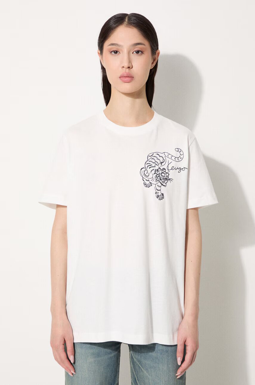 Kenzo Памучна тениска Gots Star Tiger Emb Loose