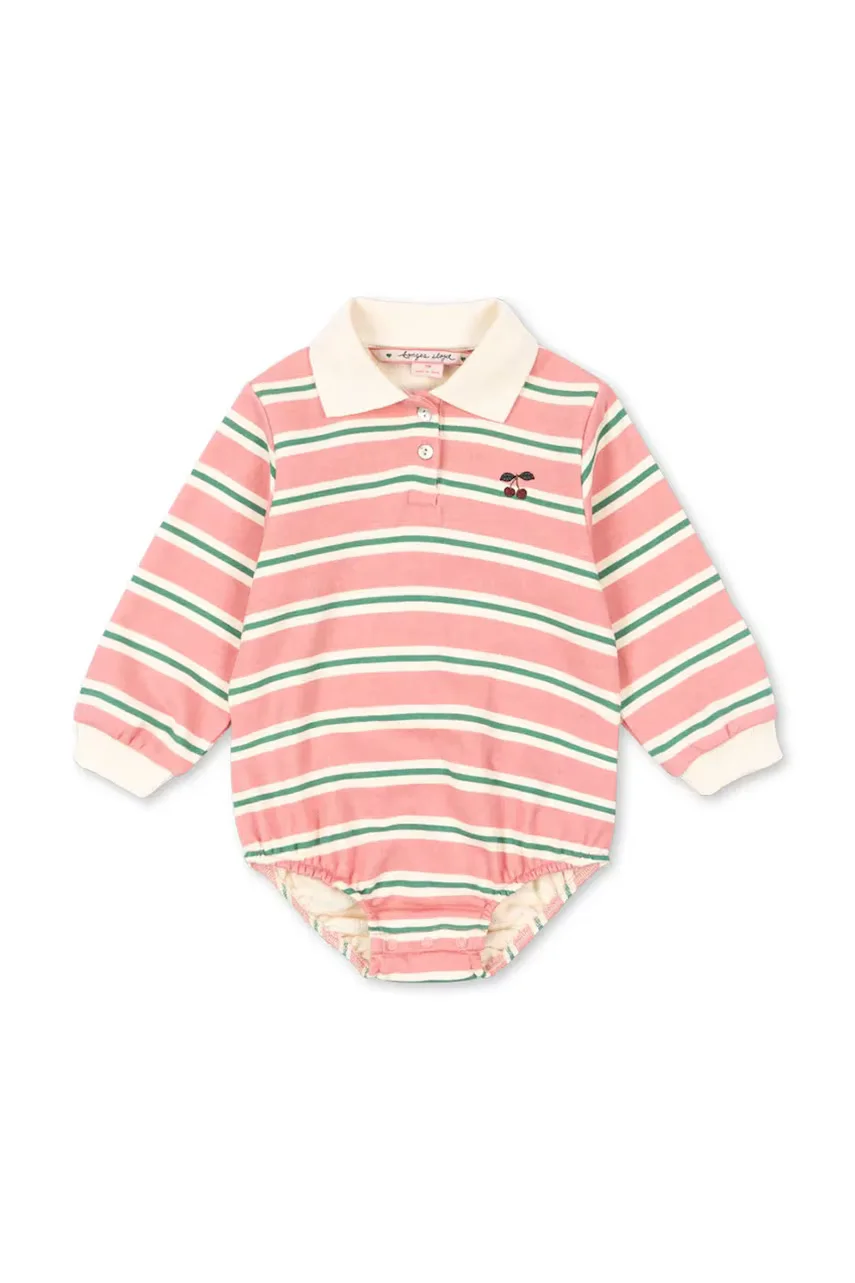 Konges Sløjd Бебешко боди от памук SPOTTY LS ROMPER GOTS
