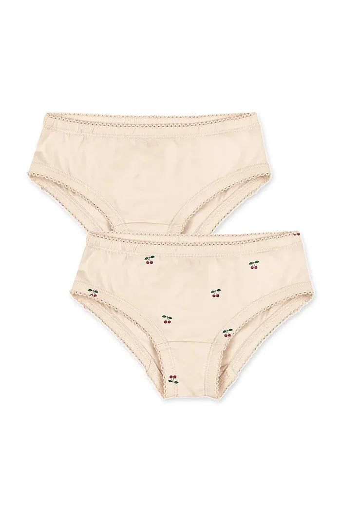 Konges Sløjd бикини за деца от памук BASIC 2 PACK GIRL UNDERPANTS GOTS 2 броя бежови KS105637