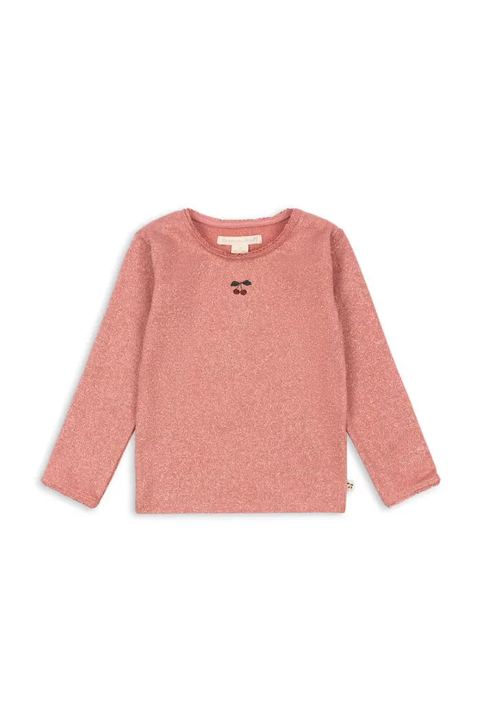 Konges Sløjd блуза с дълги ръкави за деца с памук ROLI BLOUSE OCS розова KS106214