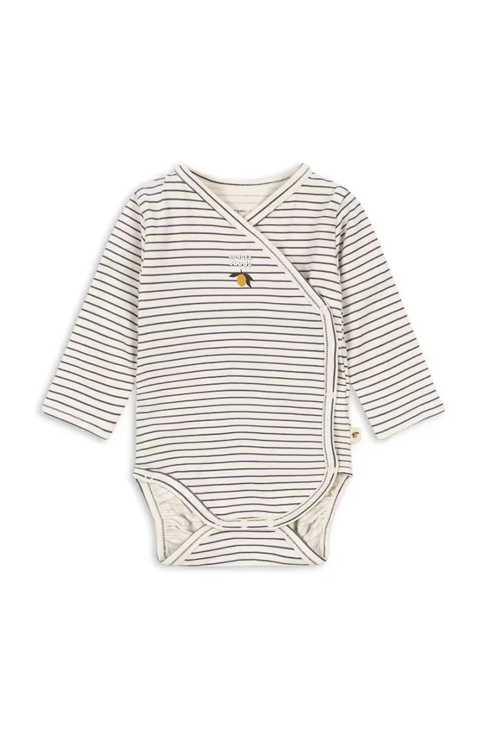 Konges Sløjd боди за бебе от памук с еластан BASIC LS NEWBORN BODY GOTS бяло KS105897