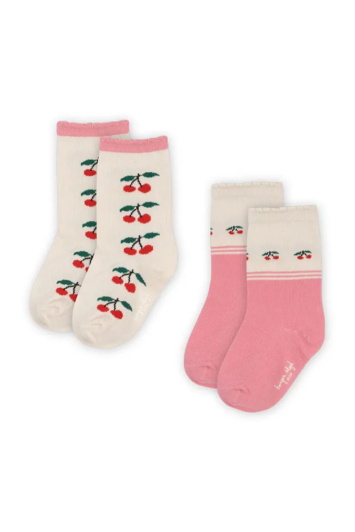Konges Sløjd чорапи за деца 2 PACK JACQUARD SOCKS 2 броя розови KS107617