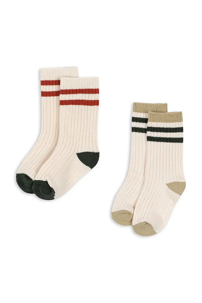Konges Sløjd чорапи за деца 2 PACK RIB SOCKS 2 броя бежови KS105853