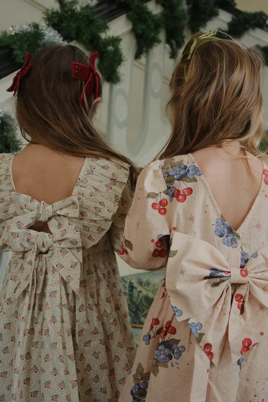 Konges Sløjd Детска памучна рокля CIANNA LS BOW DRESS GOTS