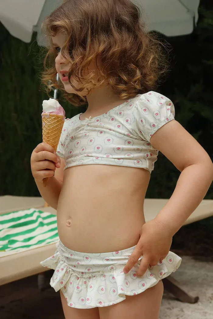Konges Sløjd Детски бански от две части MALTI BIKINI GRS в бежово KS104978