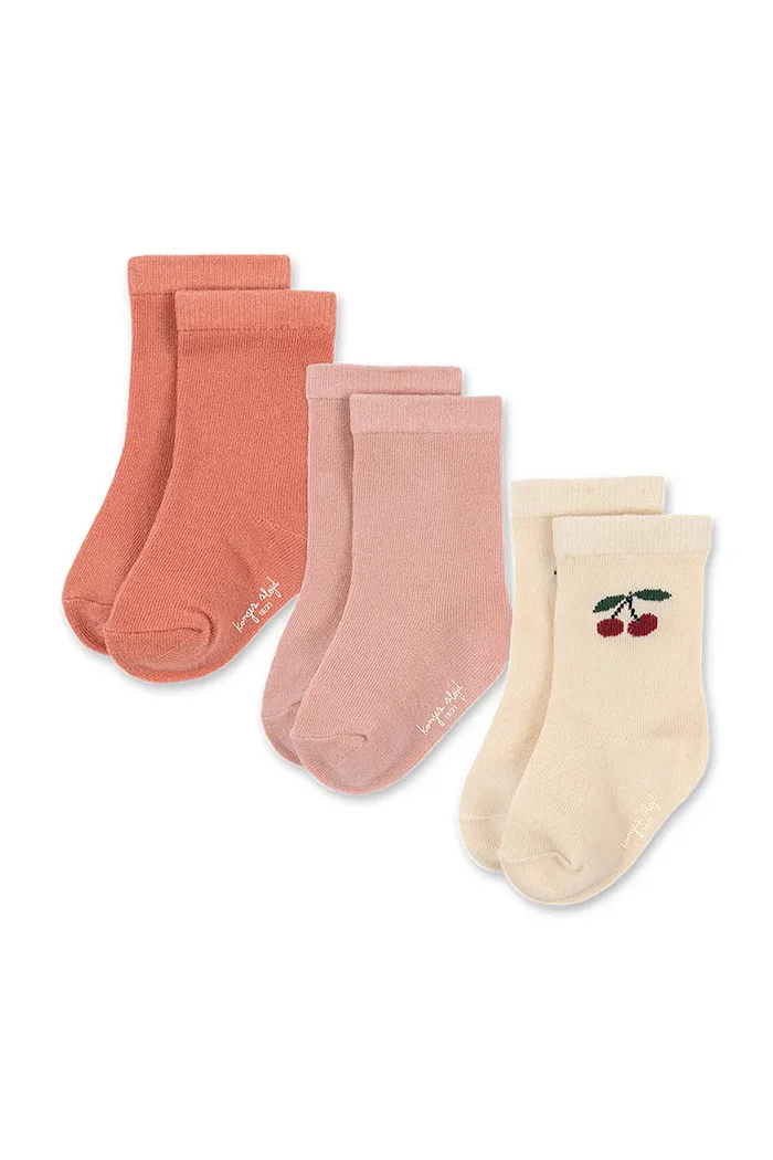 Konges Sløjd Детски чорапи 3 PACK JACQUARD SOCKS в розово KS105208