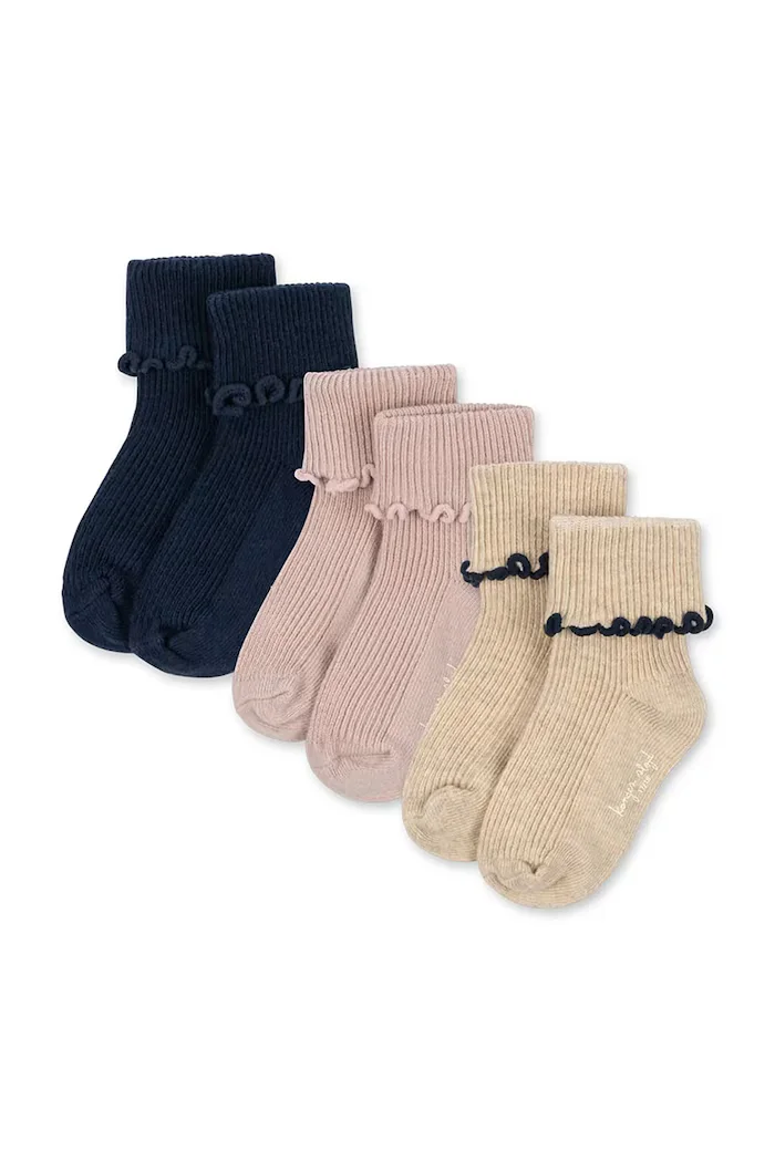 Konges Sløjd Детски чорапи 3 PACK RIB FRILL SOCKS (3 чифта) KS104611
