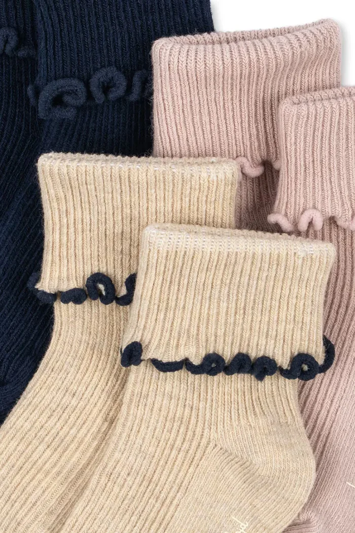 Konges Sløjd Детски чорапи 3 PACK RIB FRILL SOCKS (3 чифта) KS104611