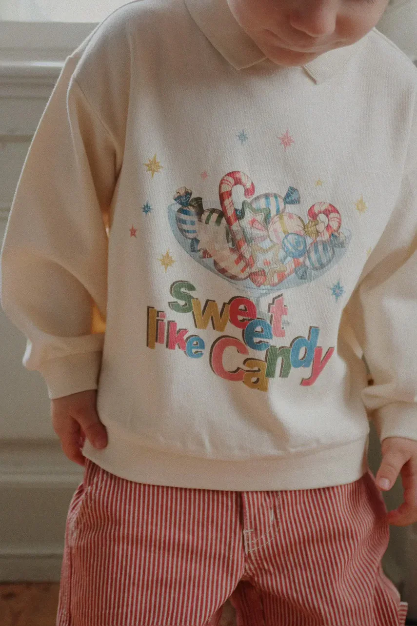 Konges Sløjd Детски памучен суичър SPOTTY LS POLO GOTS