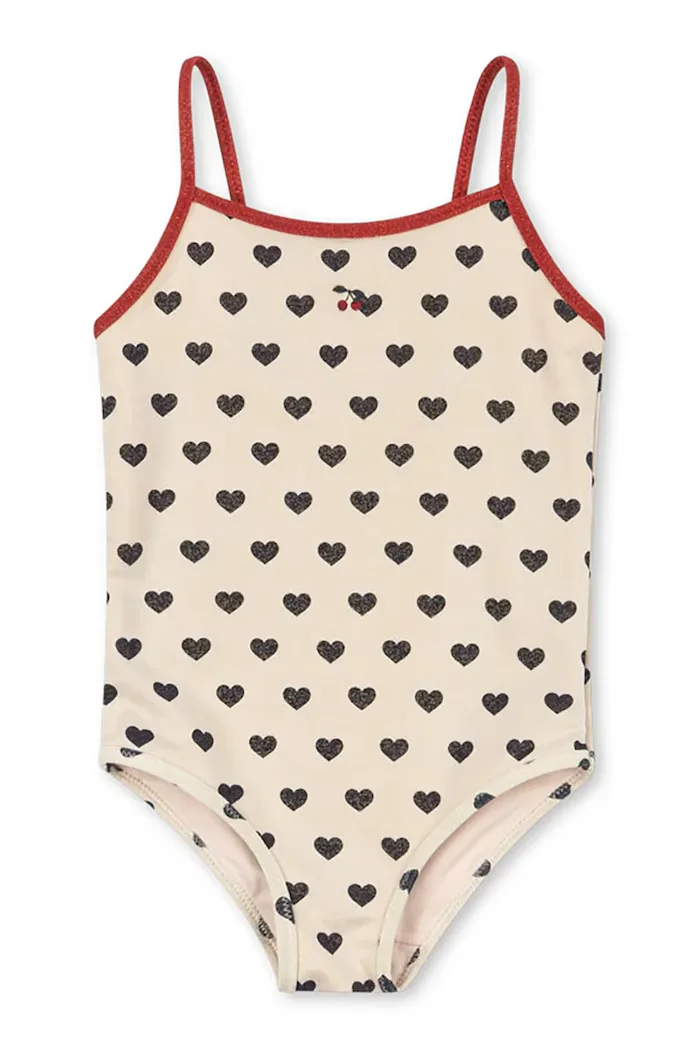 Konges Sløjd Детски цял бански MANON GLITTER SWIMSUIT в бежово KS104984