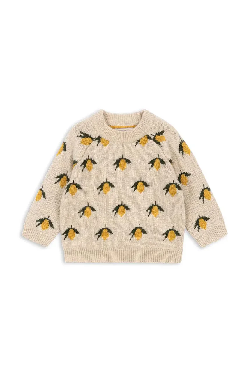 Konges Sløjd Детски вълнен пуловер BELOU LEMON KNIT BLOUSE