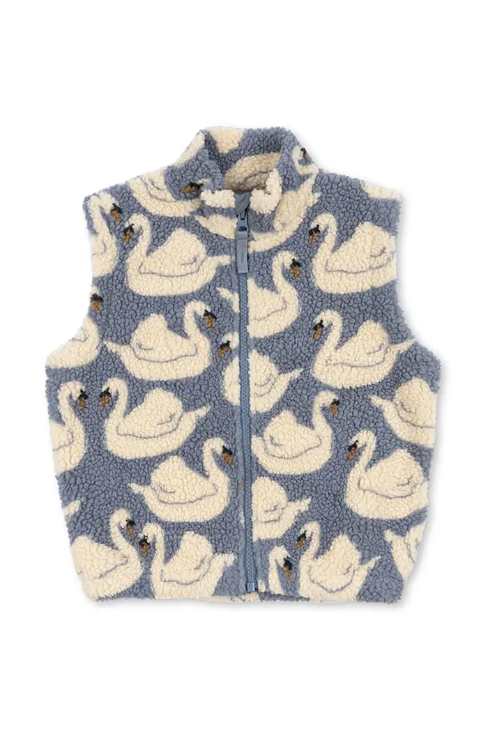 Konges Sløjd елек за деца от полар JODY TEDDY VEST GRS син KS105722
