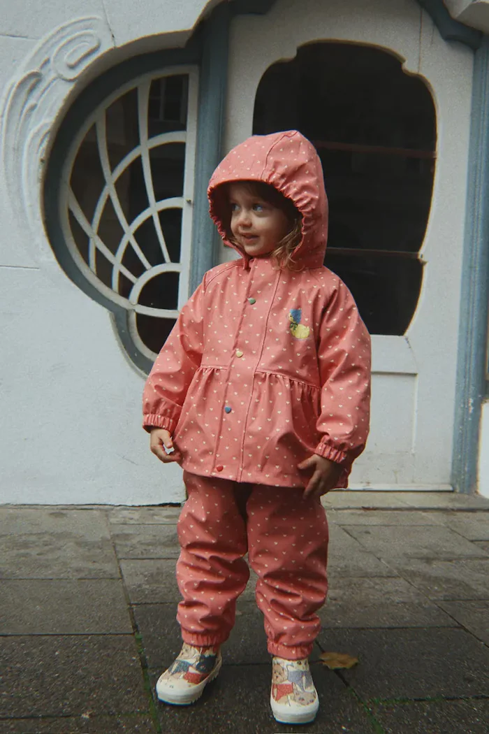 Konges Sløjd гащеризон за деца RAINY PALME DUCKLING SET GIRL розов KS105760