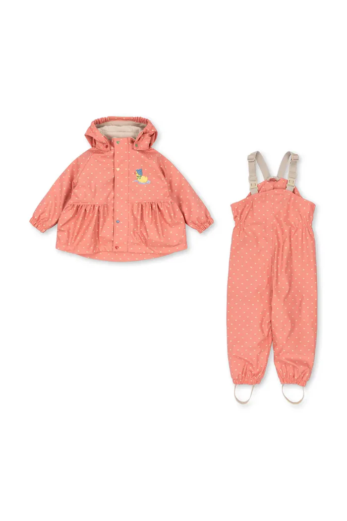 Konges Sløjd гащеризон за деца RAINY PALME DUCKLING SET GIRL розов KS105760