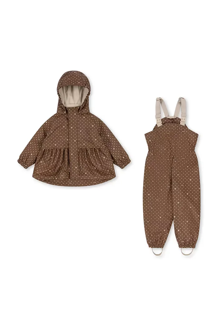 Konges Sløjd гащеризон за деца RAINY PALME SET GIRL кафяв KS105764
