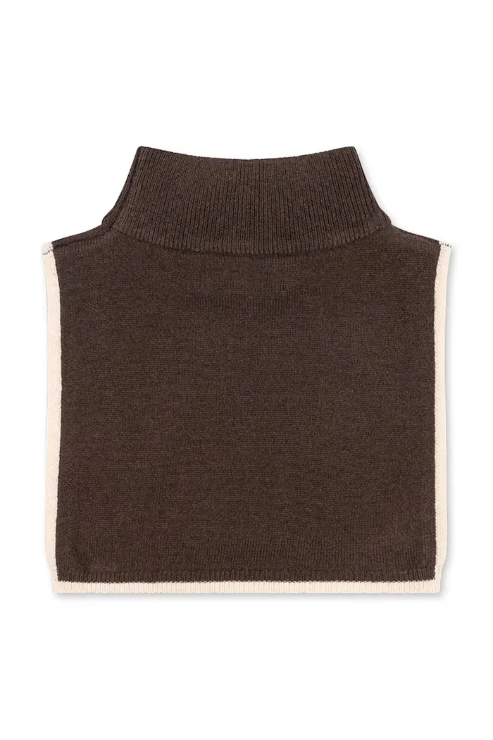 Konges Sløjd кръгъл шал за деца от вълна COLLETTE NECKWARMER кафяв KS103461