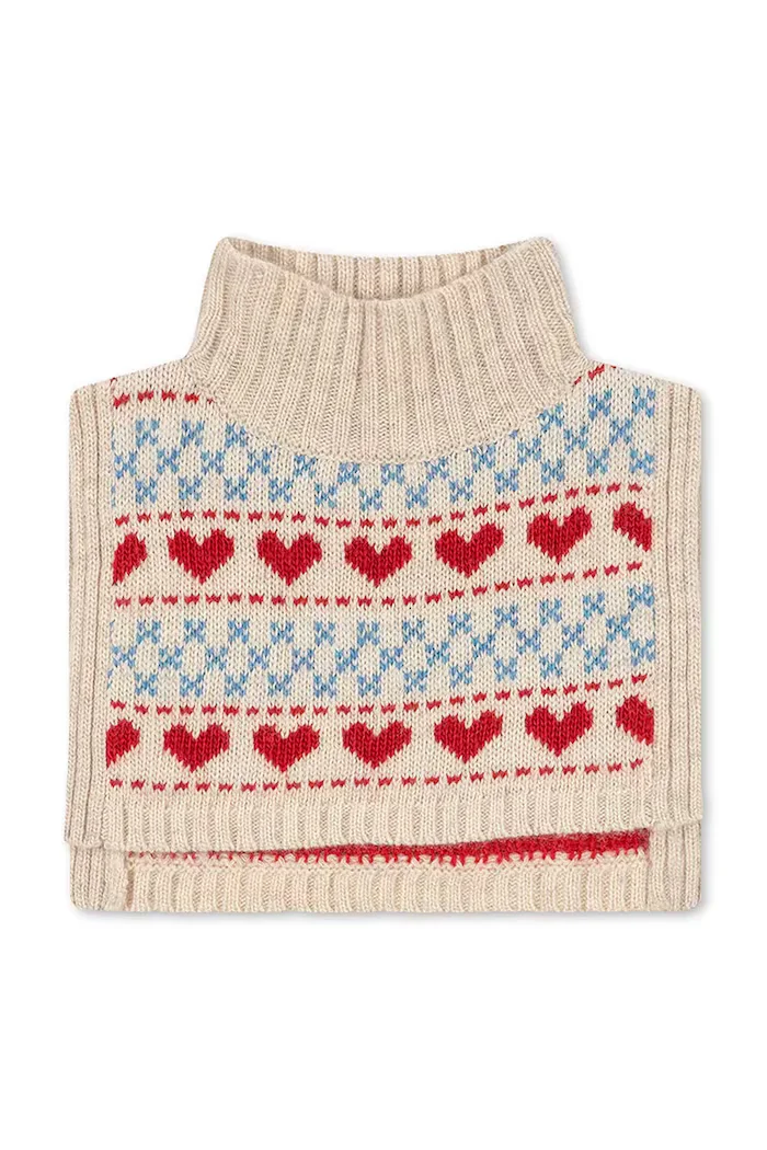 Konges Sløjd кръгъл шал за деца от вълнена материя BELOU NECKWARMER бежов KS105909