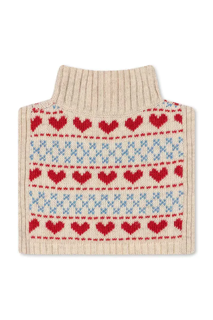 Konges Sløjd кръгъл шал за деца от вълнена материя BELOU NECKWARMER бежов KS105909