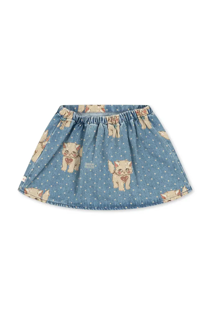 Konges Sløjd пола от памук MAGOT SKIRT GOTS синя с животински принт KS106139