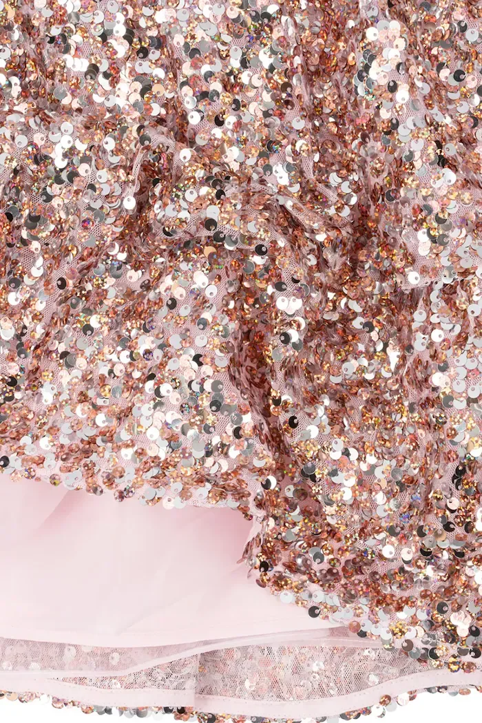 Konges Sløjd рокля babydoll LILA SEQUINS DRESS розова с пайети KS107391