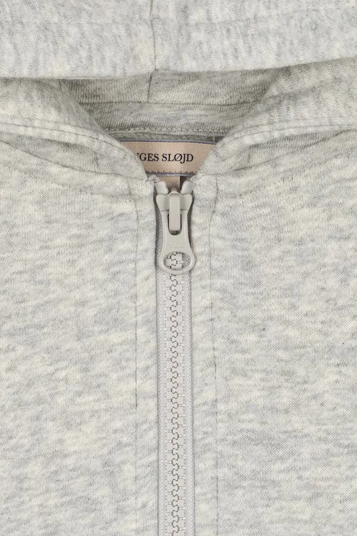 Konges Sløjd суичър с цип и качулка за деца с памук LOU SWEAT ZIP HOOD GOTS сив KS106108