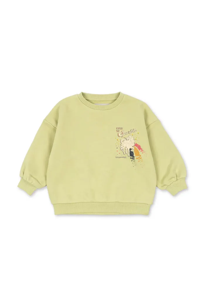 Konges Sløjd суичър за деца от памук LOU SWEAT SHIRT GOTS зелен KS106107