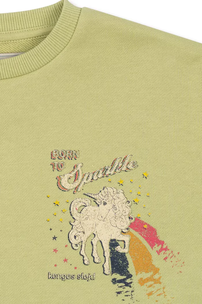 Konges Sløjd суичър за деца от памук LOU SWEAT SHIRT GOTS зелен KS106107