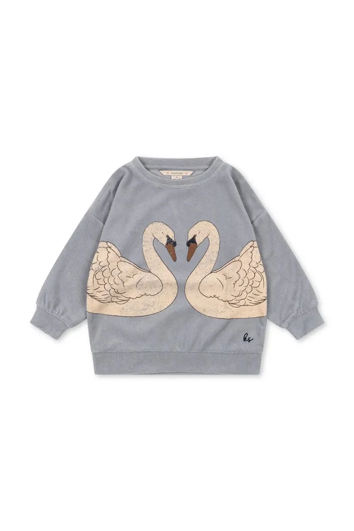 Konges Sløjd суичър за деца с памук ITTY SWEATSHIRT GOTS син KS107615