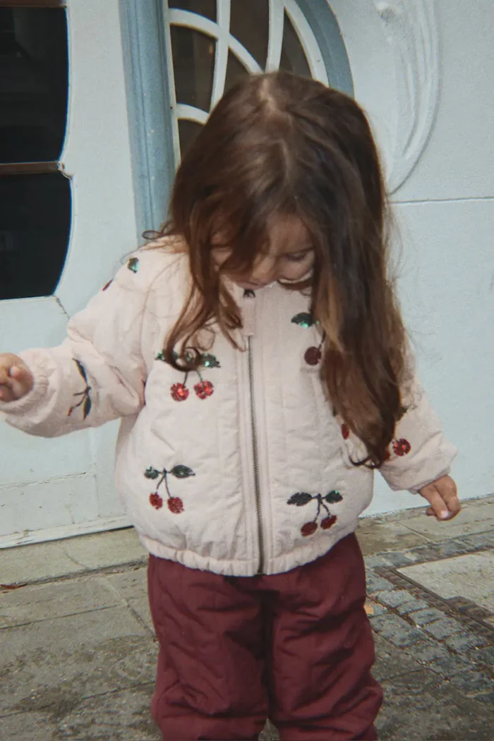 Konges Sløjd яке бомбър за деца JUNO SEQUIN BOMBER JACKET бежово KS105733