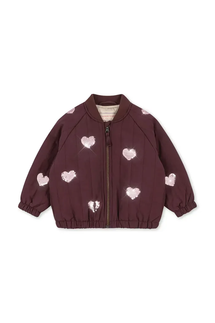 Konges Sløjd яке бомбър за деца JUNO SEQUIN BOMBER JACKET кафяво KS105733