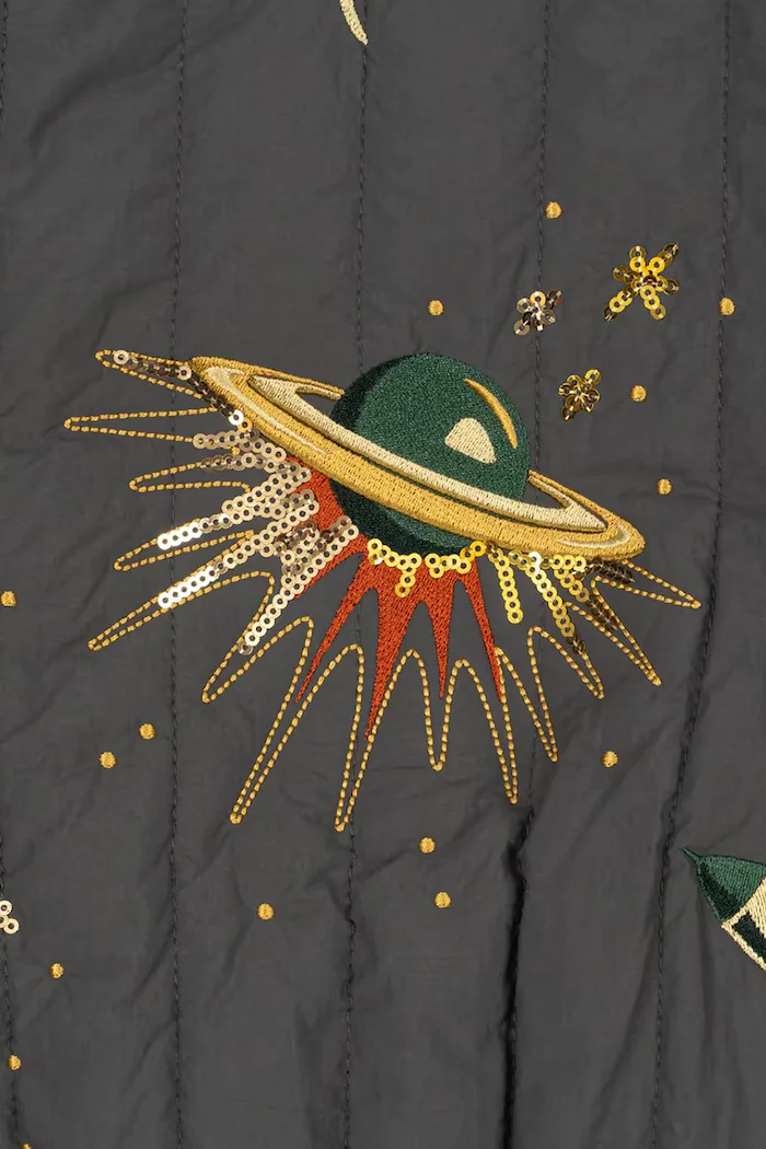 Konges Sløjd яке бомбър за деца JUNO SEQUIN BOMBER JACKET сиво KS105733