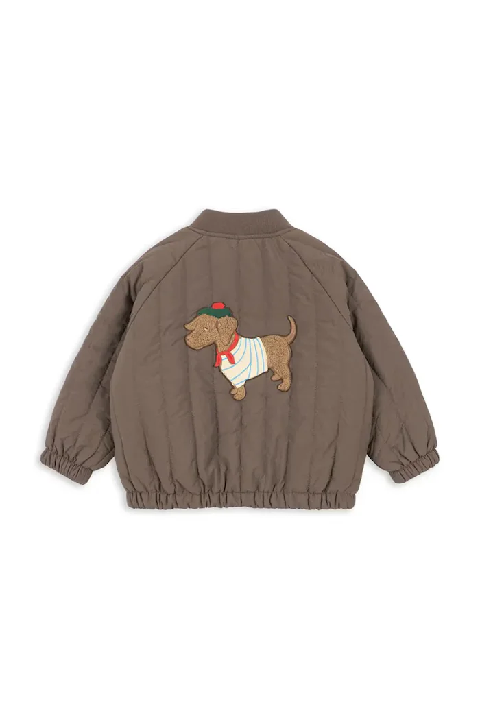 Konges Sløjd яке бомбър за деца JUNO TERRY BOMBER JACKET кафяво KS105734