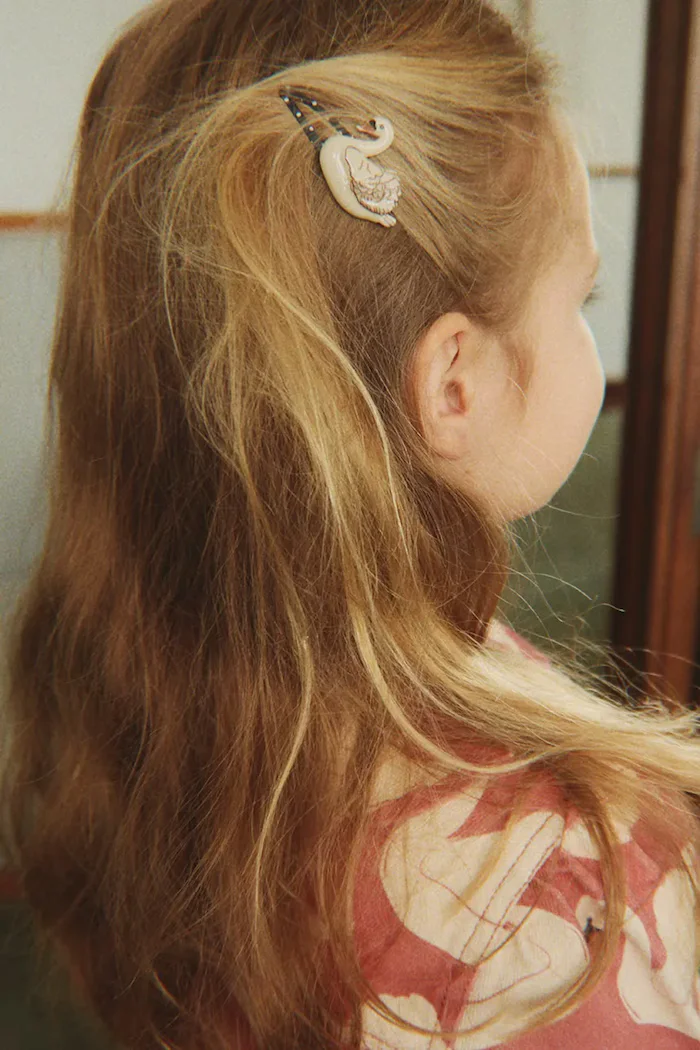 Konges Sløjd за деца 4 PACK SWAN HAIR CLIP AND ELASTIC 2 броя KS105868