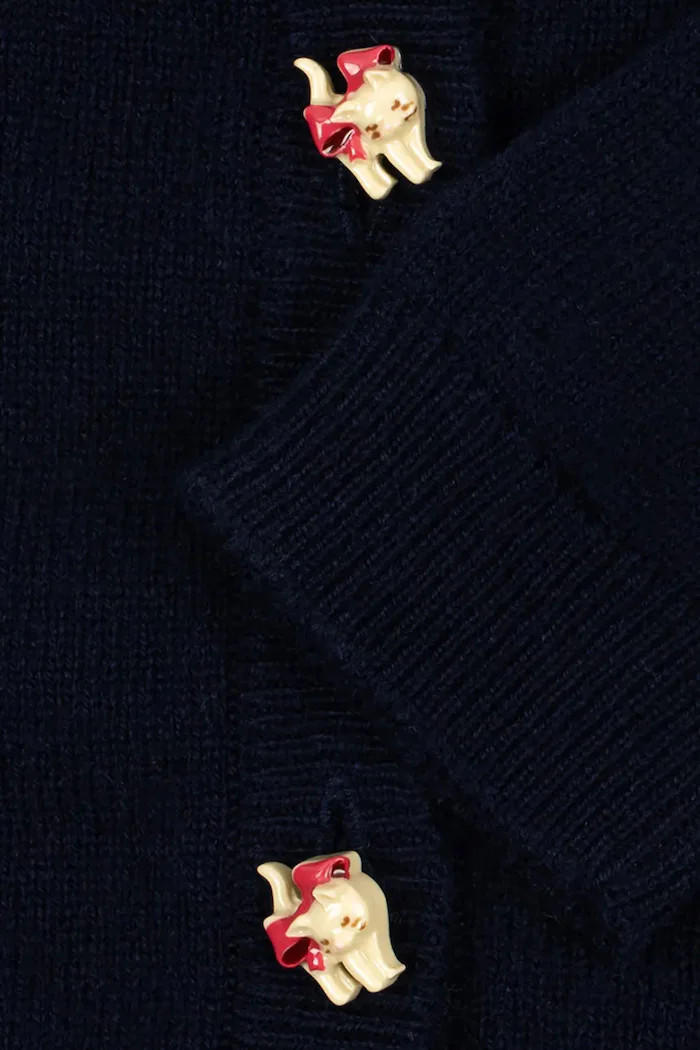 Konges Sløjd жилетка за деца от вълна CATTIE CARDIGAN тъмносиня KS105940