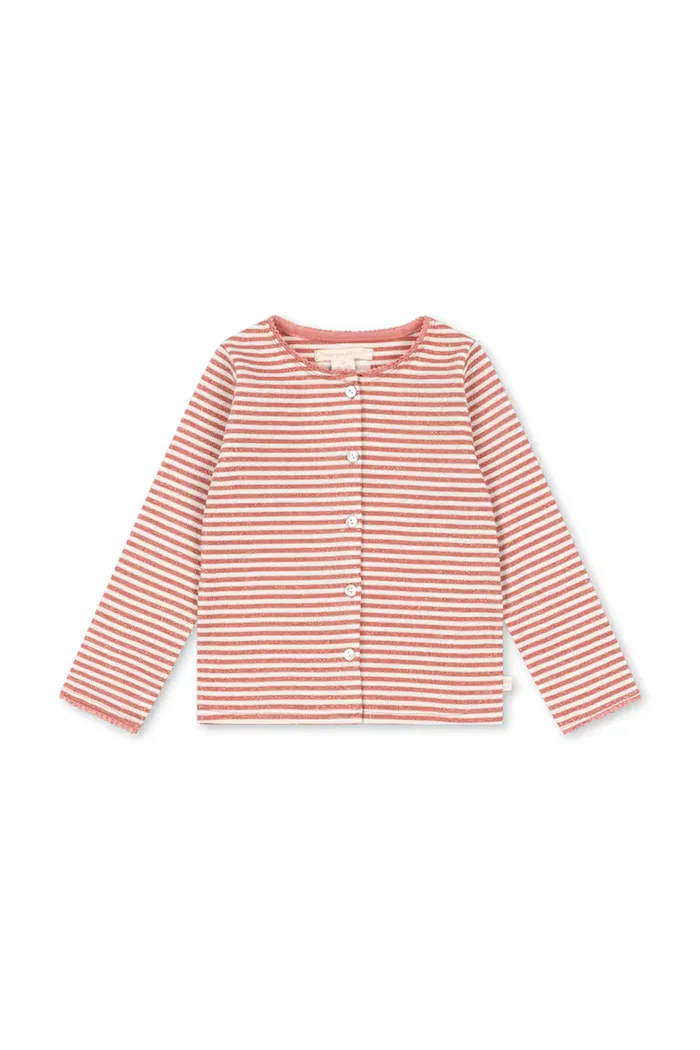 Konges Sløjd жилетка за деца с памук ROLI STRIPE CARDIGAN OCS розова KS107377