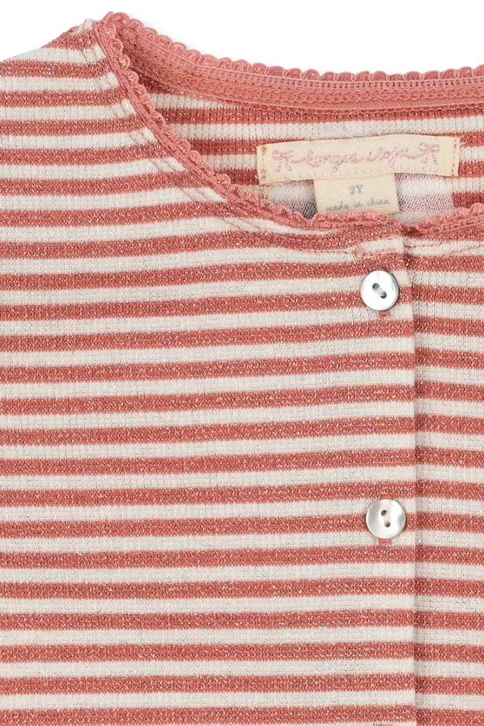 Konges Sløjd жилетка за деца с памук ROLI STRIPE CARDIGAN OCS розова KS107377