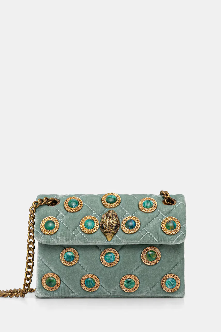 Kurt Geiger London Кадифена чанта VELVET MINI KENSINGTON