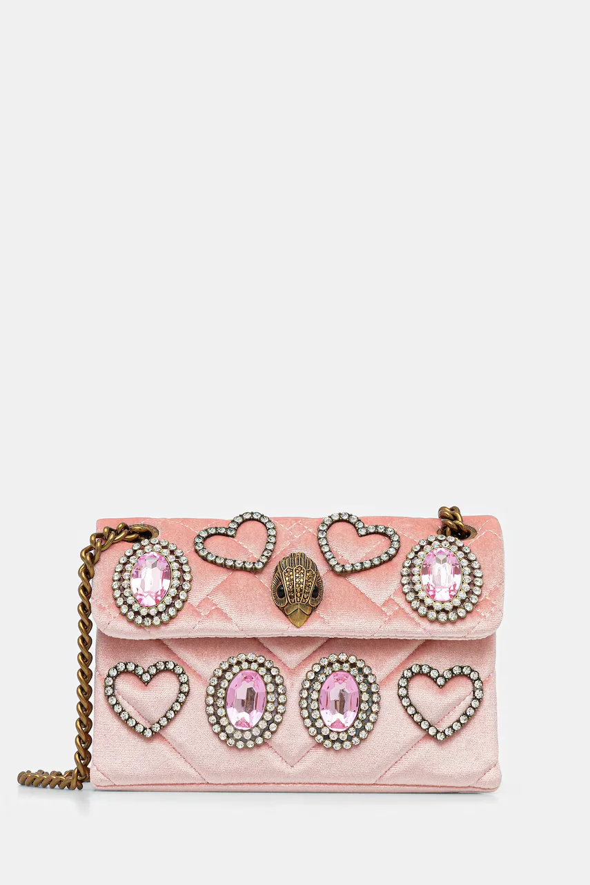 Kurt Geiger London Кадифена чанта VELVET MINI KENSINGTON
