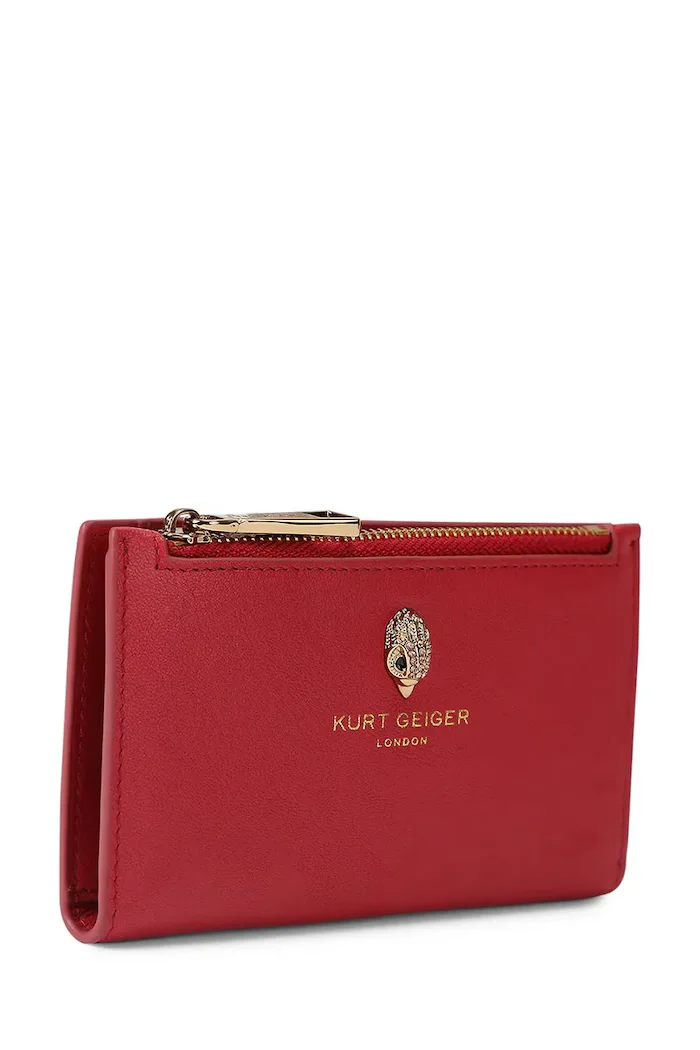 Kurt Geiger London портфейл дамски от кожа SLOANE червен 5873059109