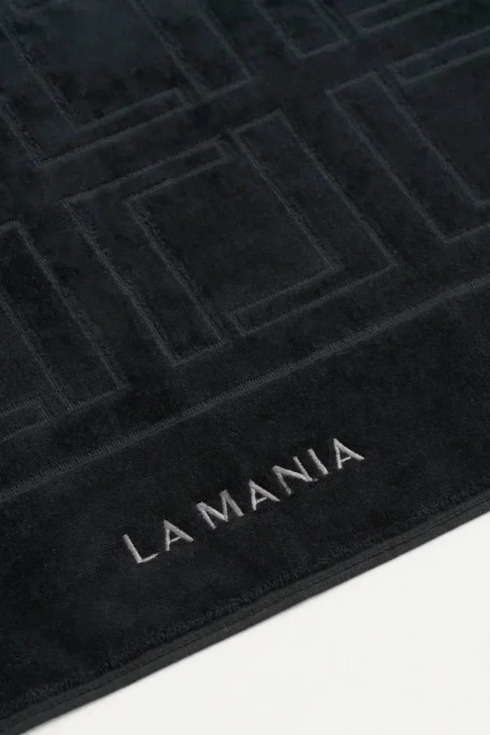 La Mania Памучен килим за баня Mono Mania 70 x 50 cm в черно