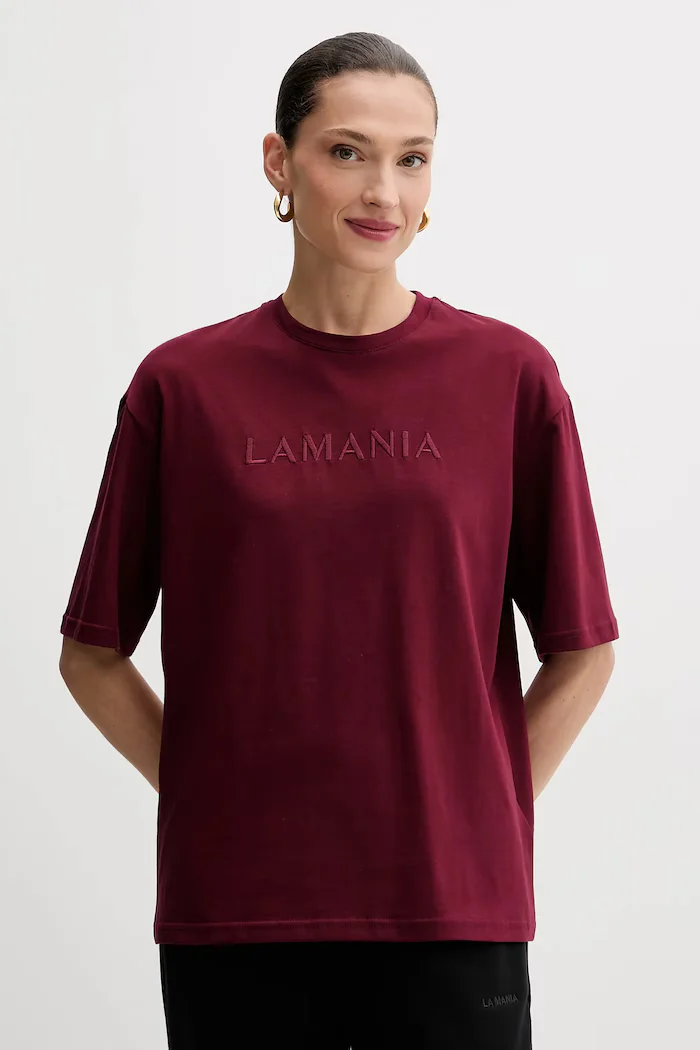 La Mania Памучна тениска дамска в бежово