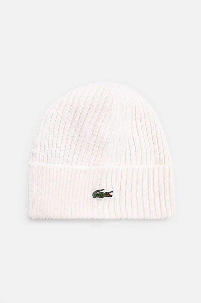 Lacoste шапка от вълна бяла RB0001